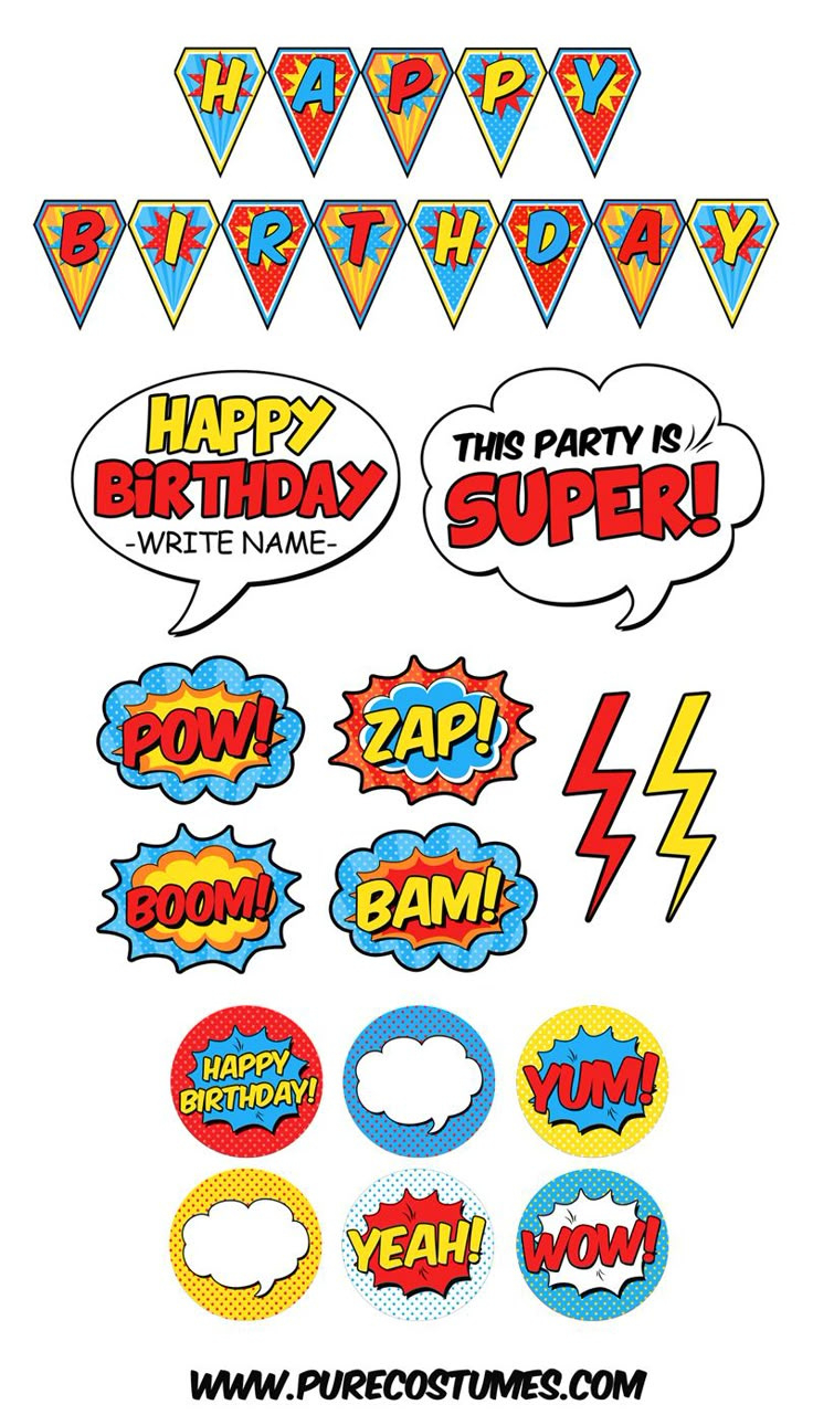Free Superhero Pary Printables inside Free Superhero Printables