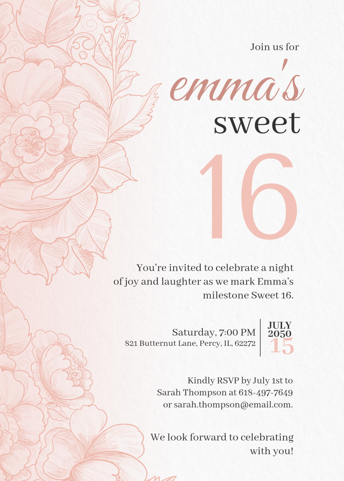 Free Sweet 16 Invitation Templates, Editable And Printable intended for Free Sweet 16 Printables
