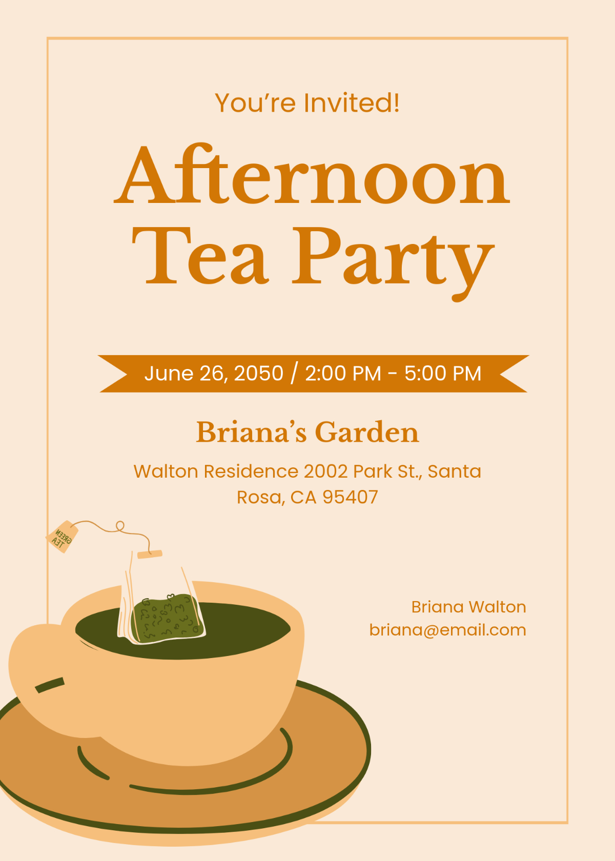 Free Tea Party Invitation Templates, Editable And Printable with Free Printable Vintage Tea Party Invitations