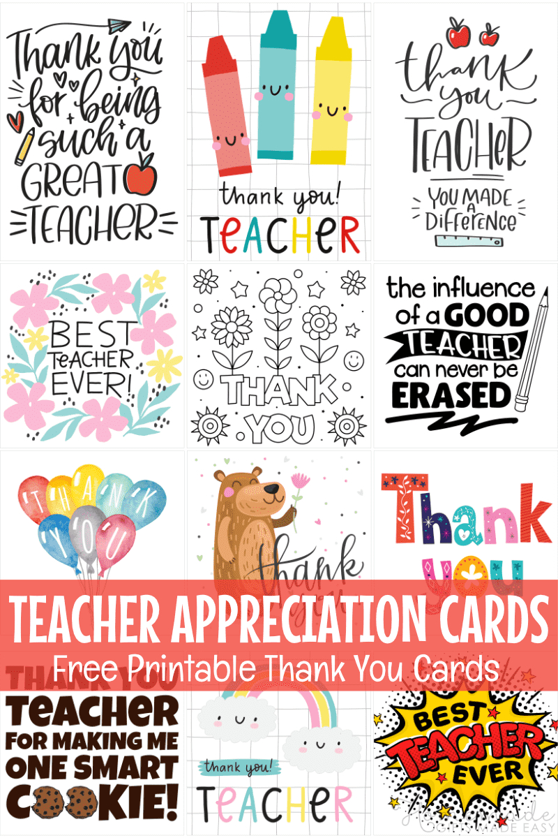 Free Teacher Appreciation Cards &amp;amp; Thank You Cards For Teachers 2025 throughout Free Printable Teacher Appreciation Greeting Cards