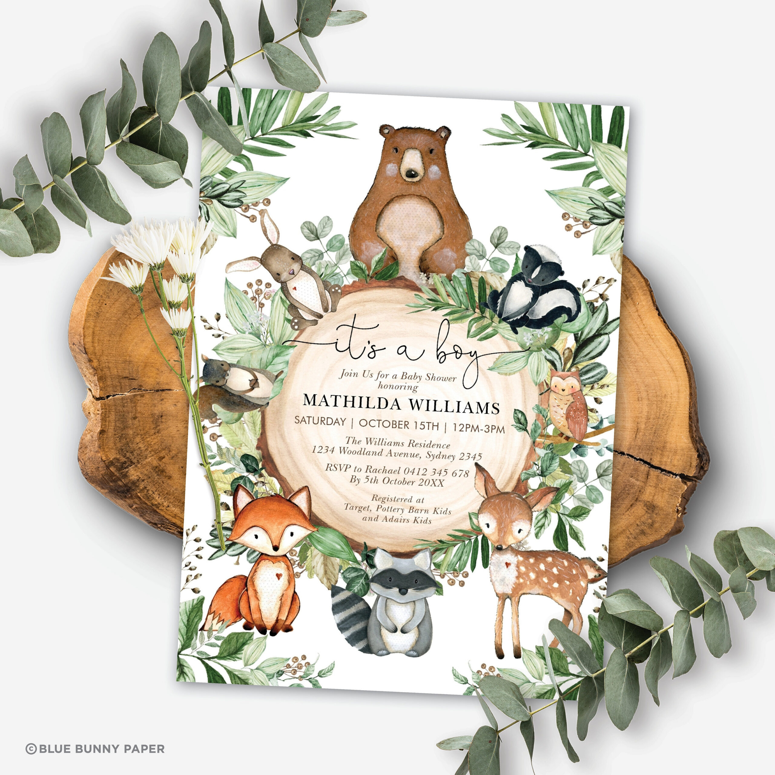Free Template Free Printable Woodland Baby Shower Invitations Free pertaining to Free Woodland Baby Shower Printables