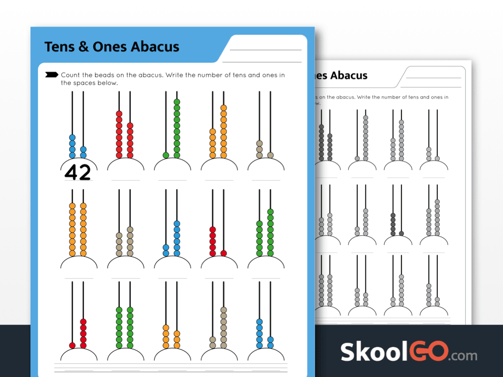 Free Tens &amp;amp; Ones Abacus Worksheet For Grades K-2 throughout Free Printable Abacus Worksheets