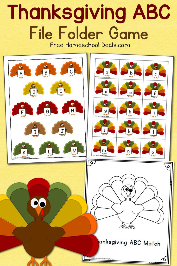 Free Thanksgiving File Folder Game (Instant Download) with Free Printable File Folder Games