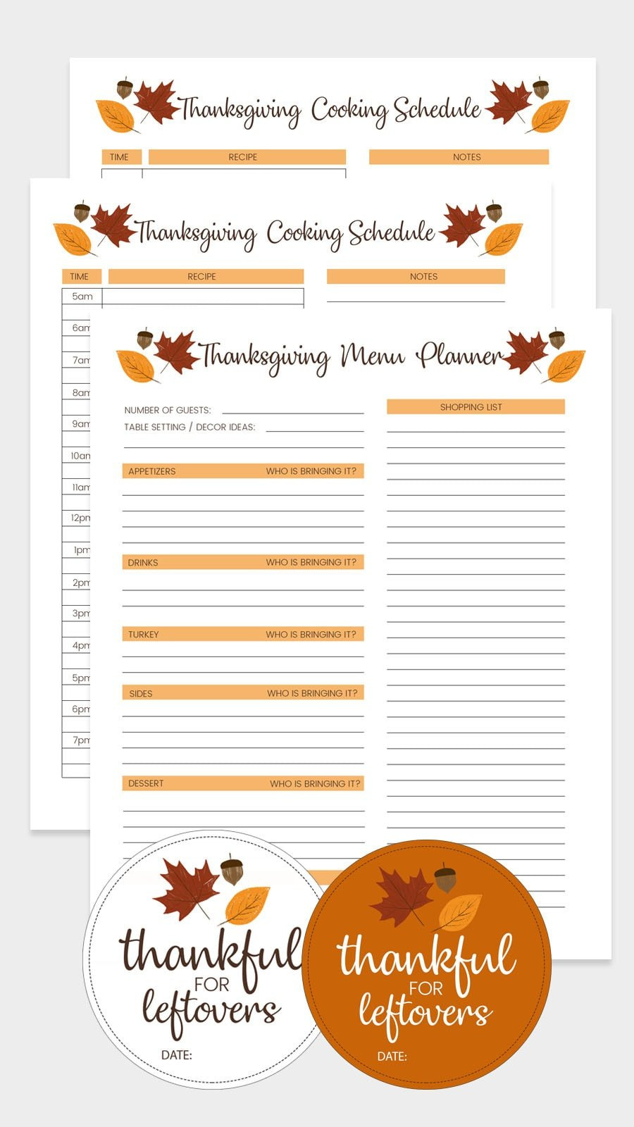 Free Thanksgiving Menu Template, Schedule + Tags | Lil' Luna intended for Free Printable Thanksgiving Menu Template