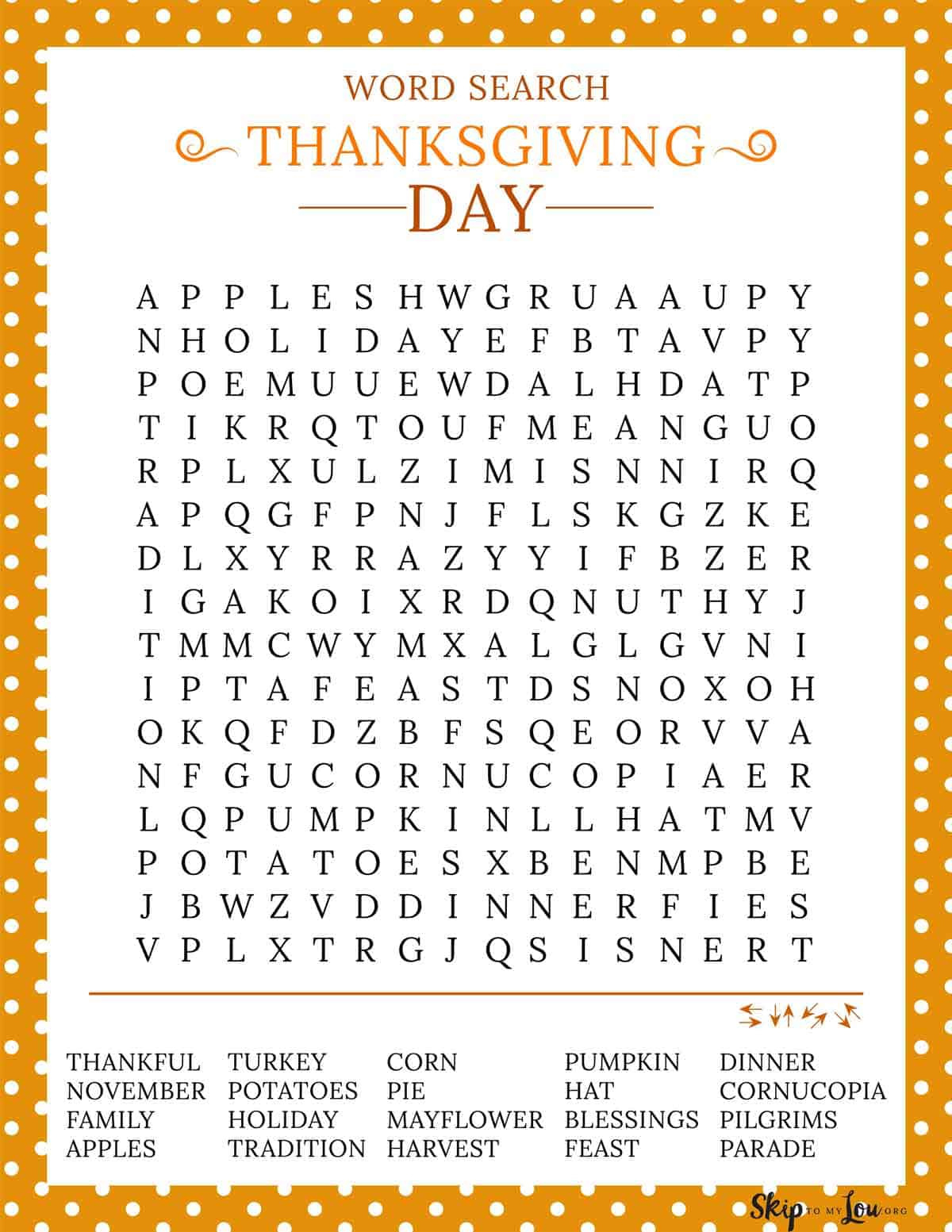 Free Thanksgiving Printables. | Skip To My Lou for Free Printable Thanksgiving Activities