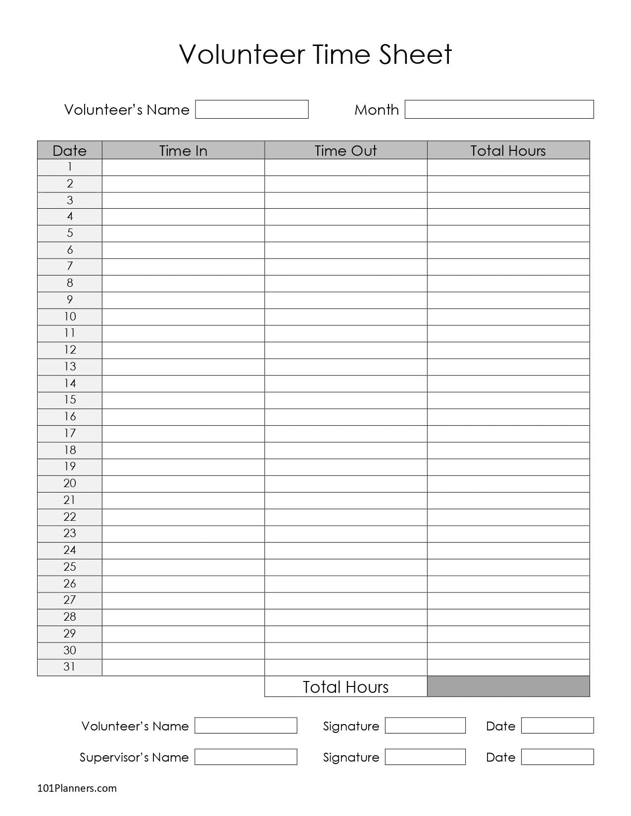 Free Timesheet Template Printables | Instant Download throughout Free Printable Time Sheets Pdf