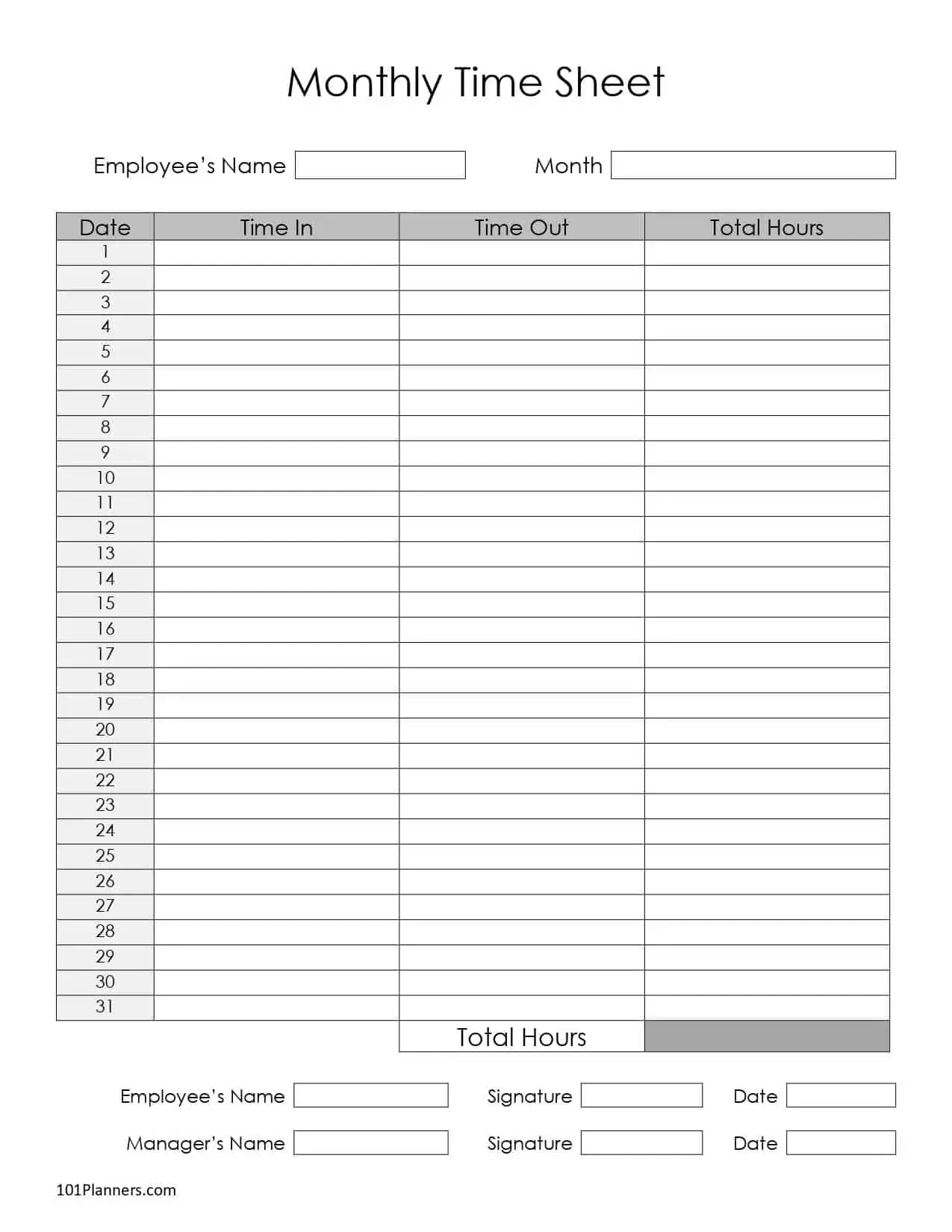 Free Timesheet Template Printables | Instant Download - Worksheets in Free Printable Time Cards