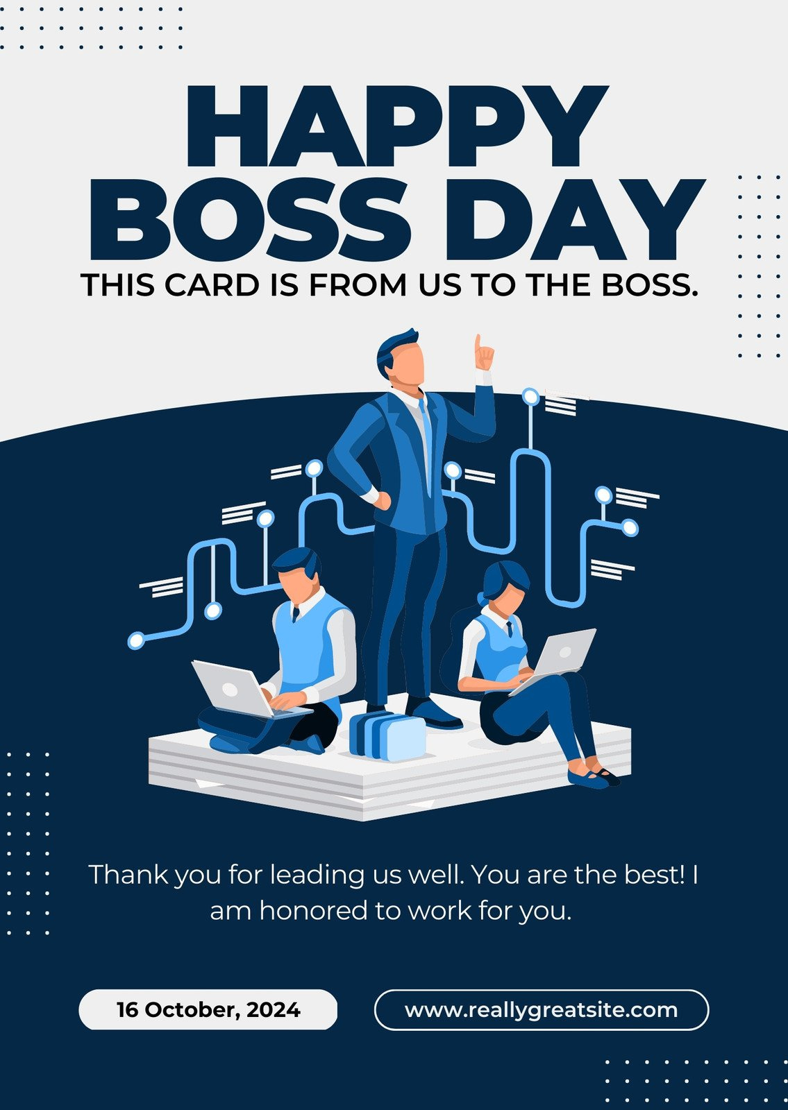 Free To Customize And Print Boss Day Card Templates | Canva in Boss Day Cards Free Printable