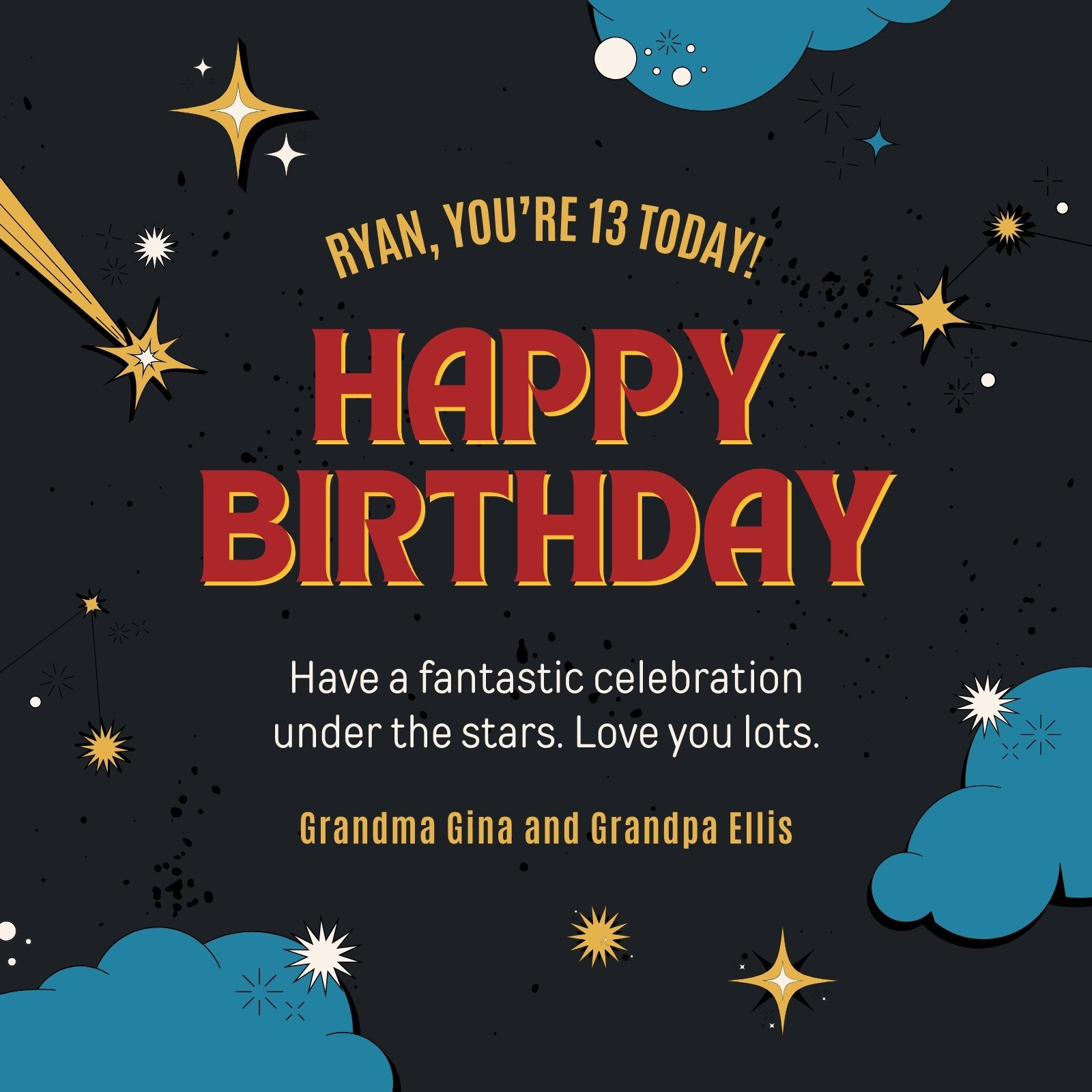 Free To Print And Edit 13Th Birthday Card Templates | Canva intended for 13Th Birthday Cards Printable Free