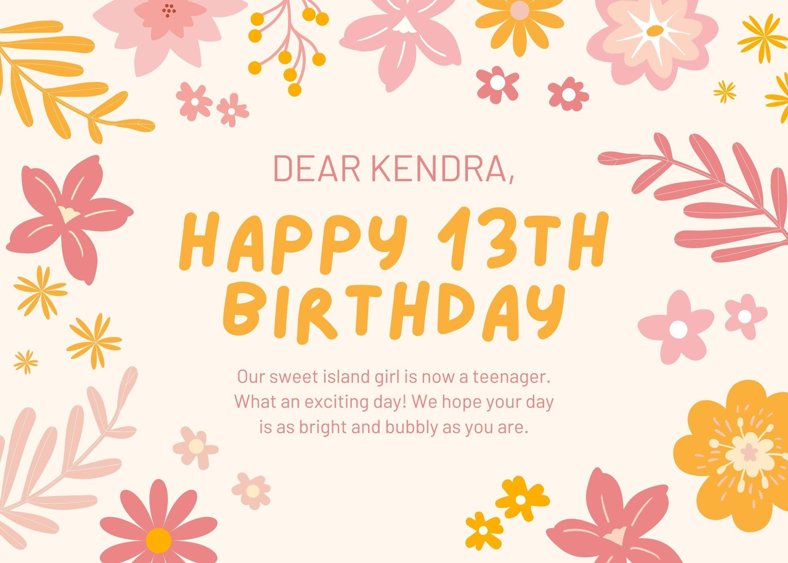 Free To Print And Edit 13Th Birthday Card Templates | Canva throughout 13Th Birthday Cards Printable Free