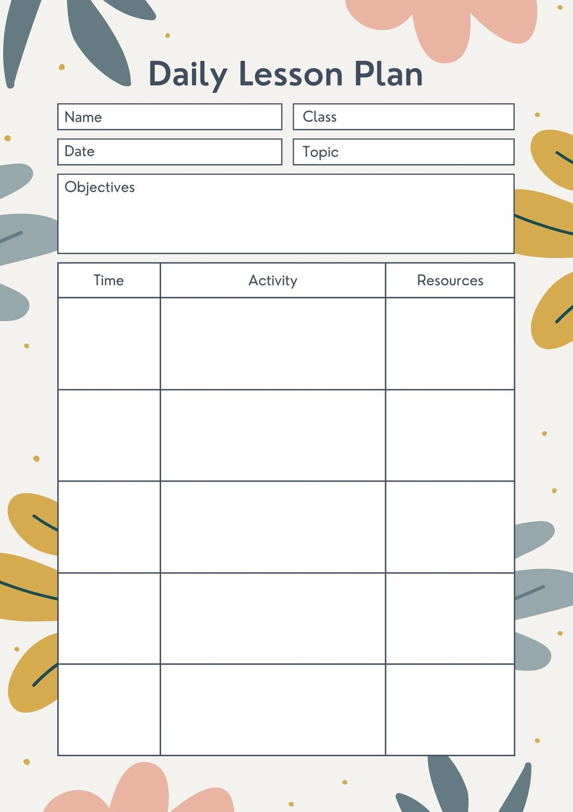 Free To Print Preschool Weekly Lesson Plan Templates | Canva pertaining to Free Printable Preschool Teacher Resources