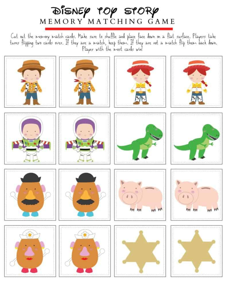 Free Toy Story Memory Game Printable Inspiredpixar - Hispana throughout Free Printable Disney Stories