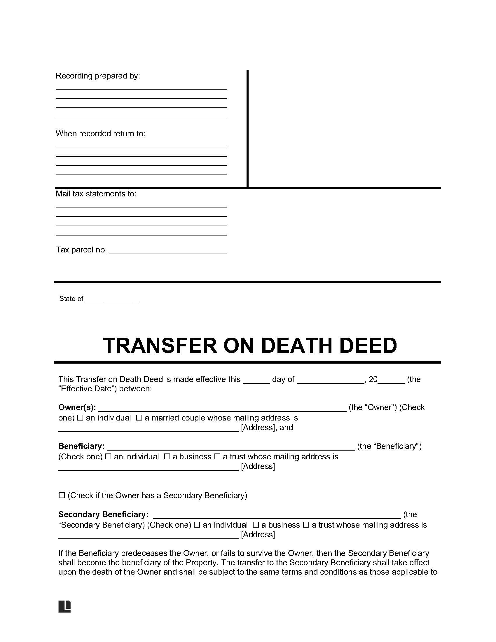 Free Transfer-On-Death Deed Form | Pdf &amp;amp; Word with Free Printable Beneficiary Deed