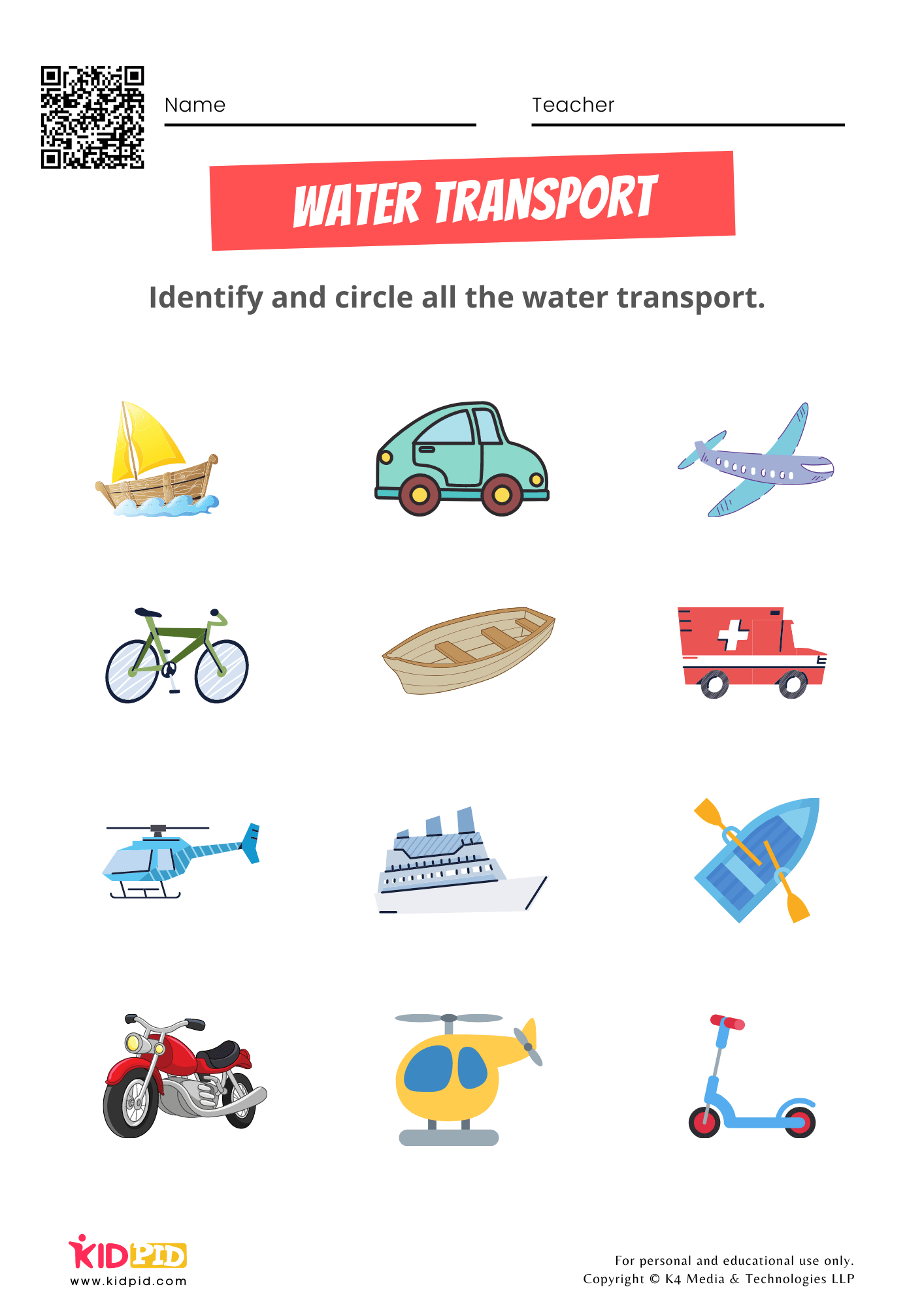 Free Transportation Worksheets For Preschoolers - Kidpid with Free Printable Transportation Worksheets For Kids