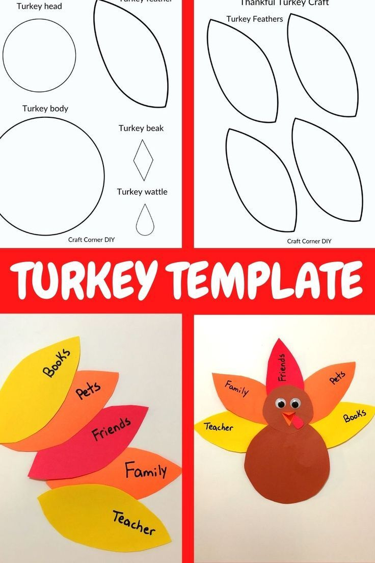 Free Turkey Template Kids Craft for Free Printable Thanksgiving Crafts For Kids