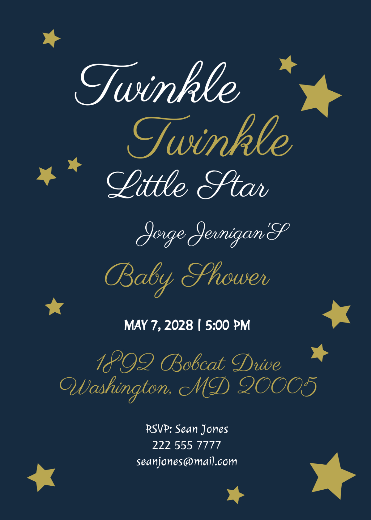 Free Twinkle Twinkle Baby Shower Invitation Template To Edit Online within Twinkle Twinkle Little Star Baby Shower Free Printables