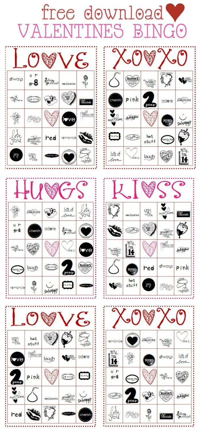 Free Valentines Bingo Cards – Let'S Diy It All – With Kritsyn Merkley regarding Valentine Bingo Game Printable Free