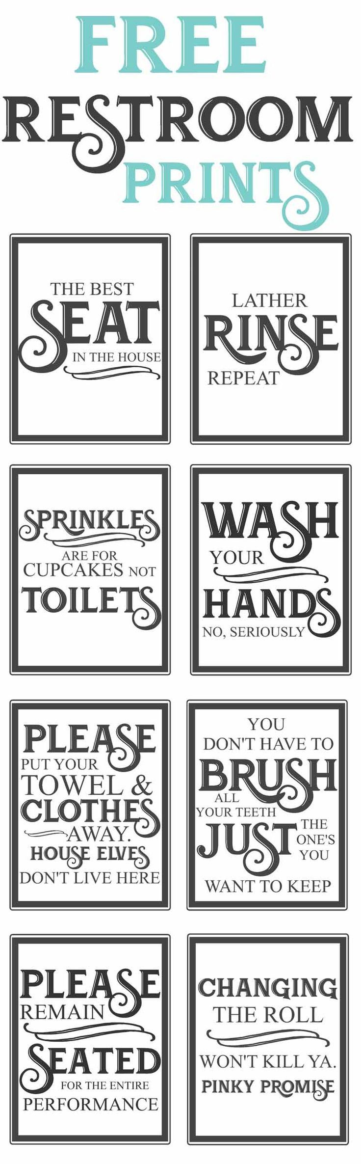 Free Vintage Bathroom Printables - with Free Bathroom Printables