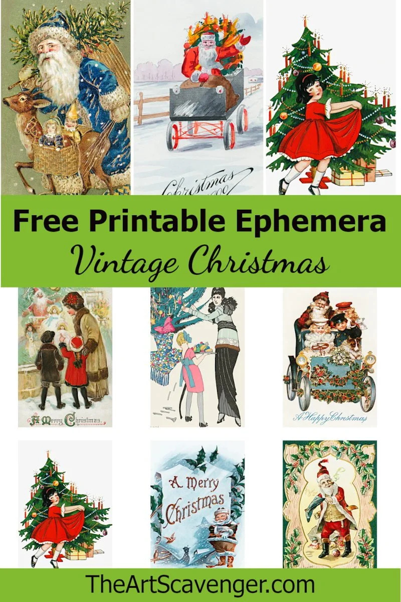 Free Vintage Christmas Ephemera | Holiday Journal Cards & Tags with Free Printable Vintage Christmas Images