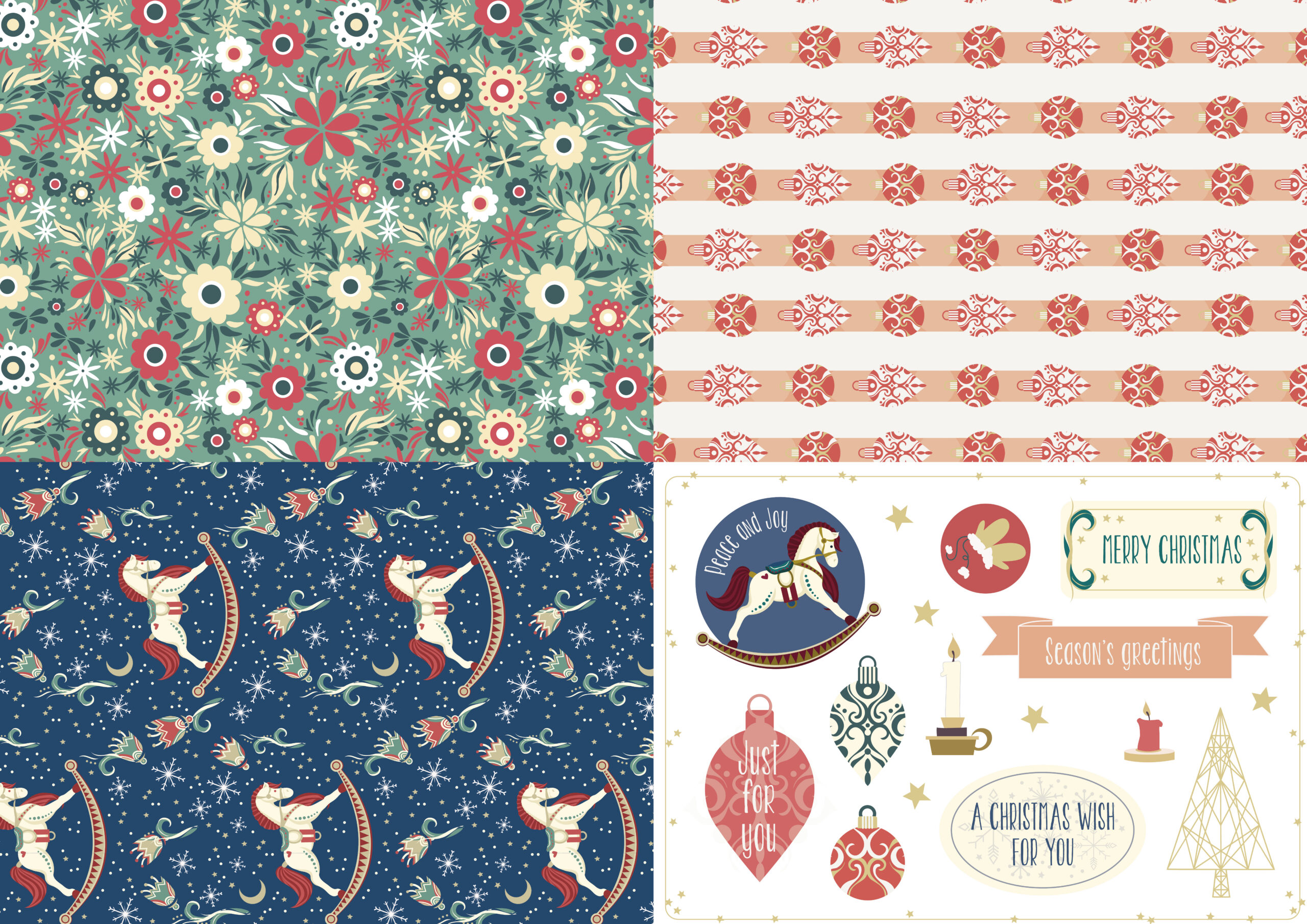 Free Vintage Christmas Patterned Papers - Gathered pertaining to Free Printable Pattern Paper Sheets
