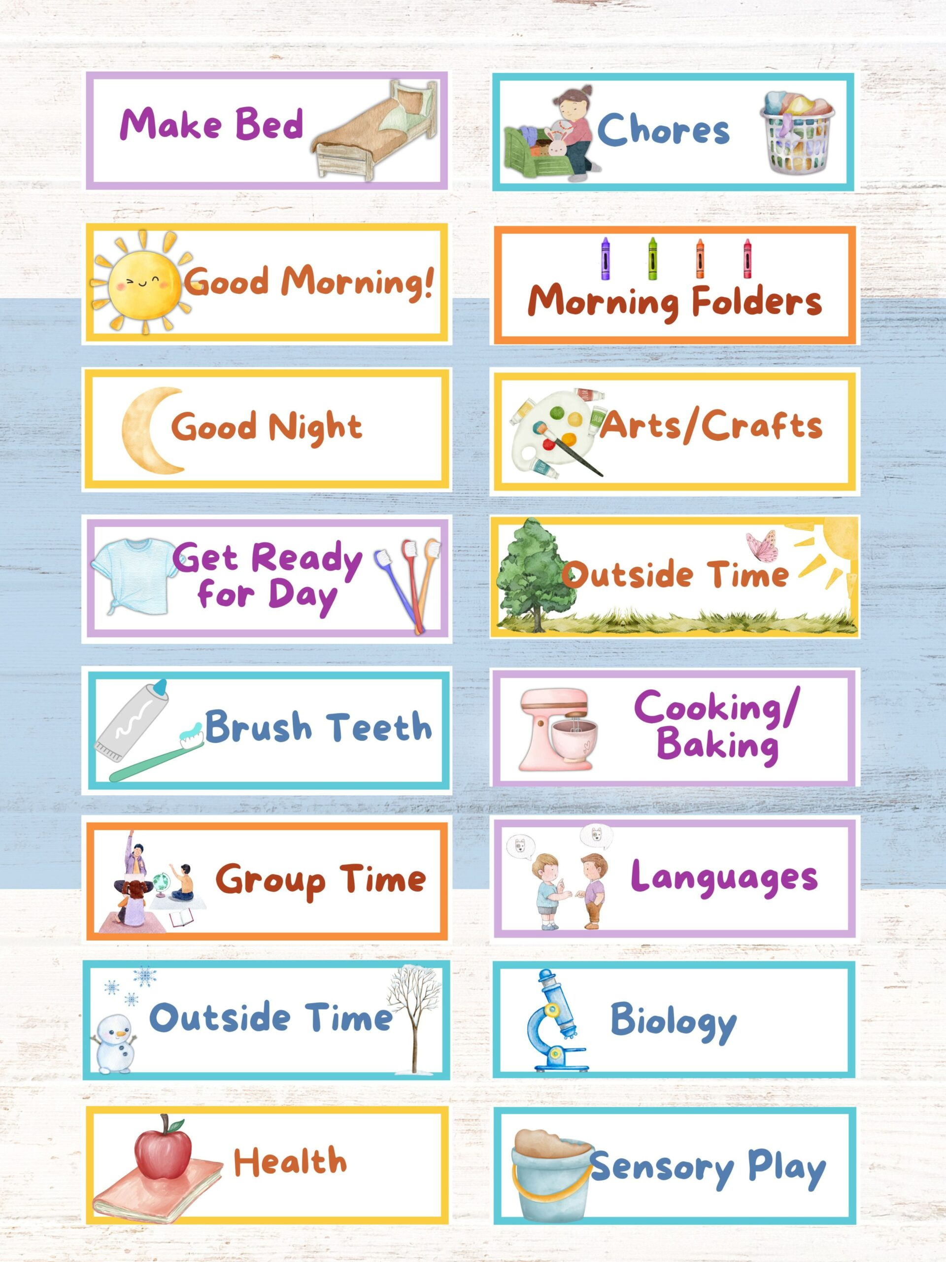 Free Visual Schedule For Kids | Healing Home with Free Printable Picture Schedule Cards