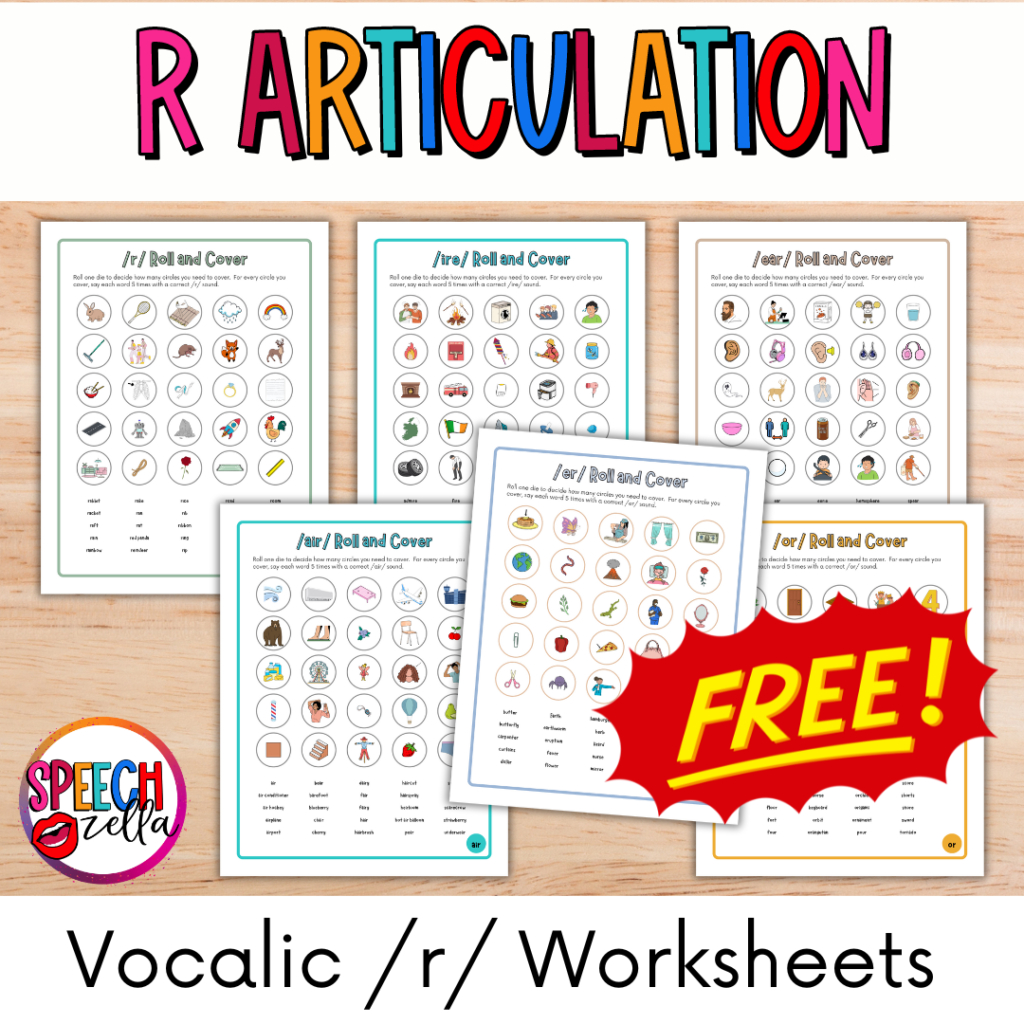 Free Vocalic R Worksheets For Articulation Therapy - Speechzella in Free Printable Vocalic R Worksheets