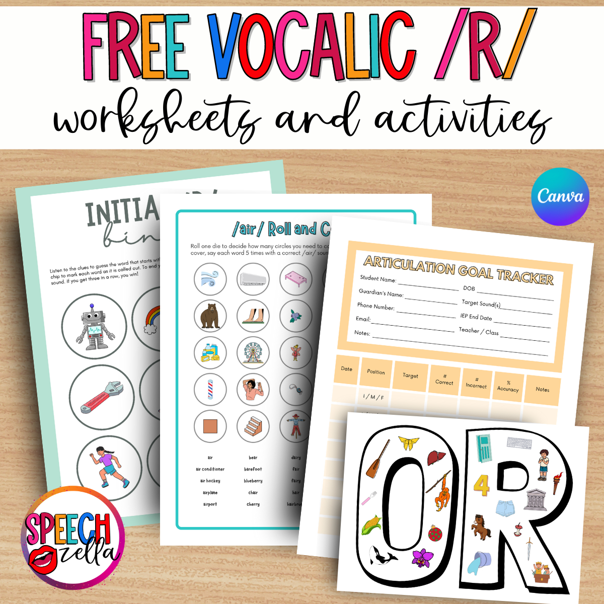 Free Vocalic R Worksheets For Articulation Therapy - Speechzella inside Free Printable Vocalic R Worksheets
