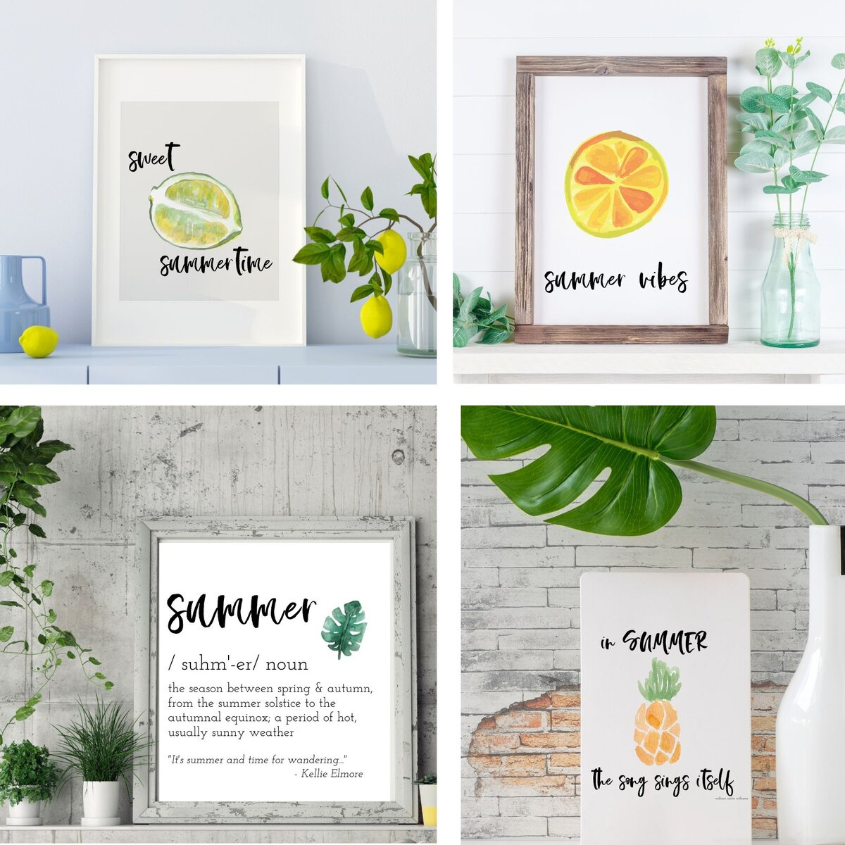 Free Watercolor Printables For Summer (Farmhouse Wall Art) with Free Printables For Home Decor