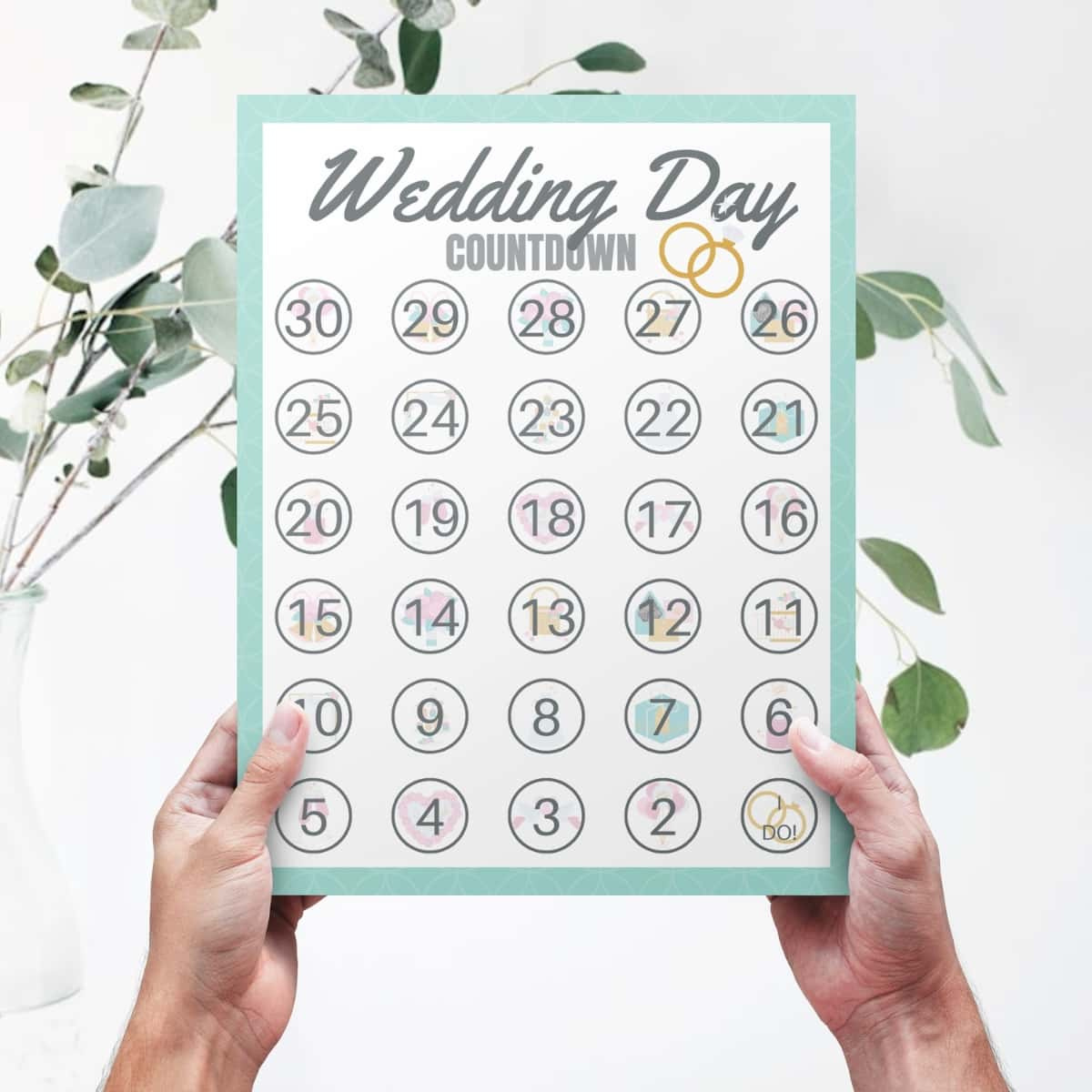 Free Wedding Countdown Calendar Printable with regard to Free Printable Wedding Countdown