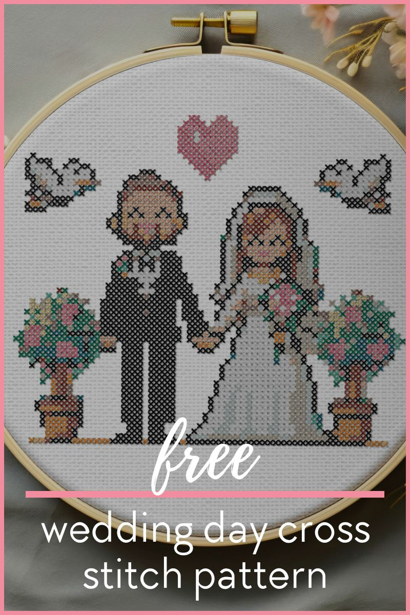 Free Wedding Day Cross Stitch Pattern - Craft With Cartwright intended for Free Printable Modern Cross Stitch Patterns