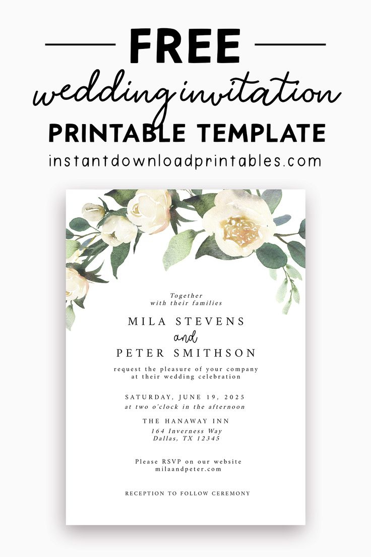 Free Wedding Invitation Templates - Instant Download Printables intended for Free Printable Wedding Invitations Templates Downloads