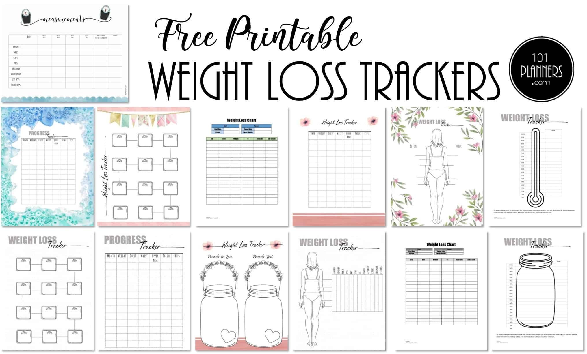 Free Weight Loss Tracker Printable | Customize Before You Print for Printable Weight Loss Charts Free
