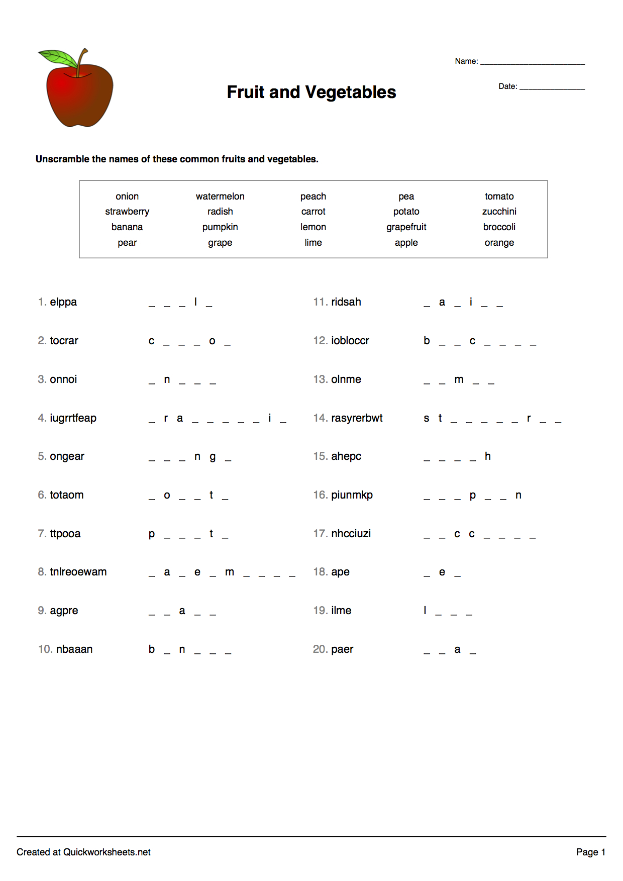 Free Word Scramble / Word Jumble / Anagram Worksheet Generator in Free Word Scramble Maker Printable