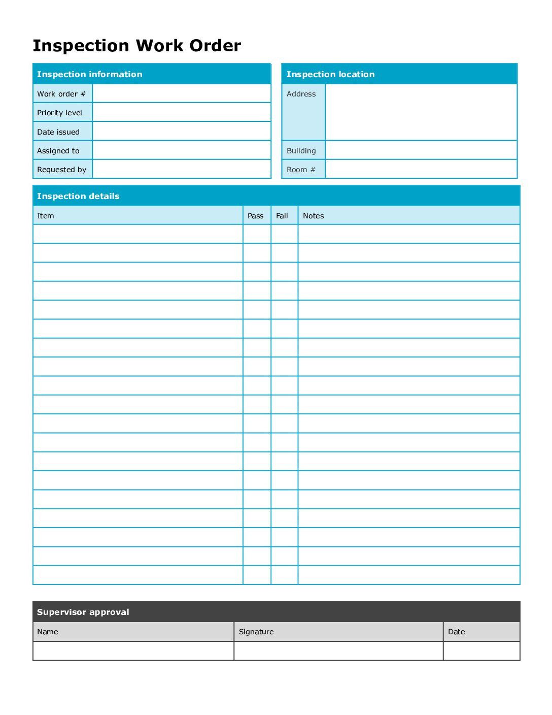 Free Work Order Form Templates: Customizable & Printable - Fmx with regard to Free Printable Work Order Template