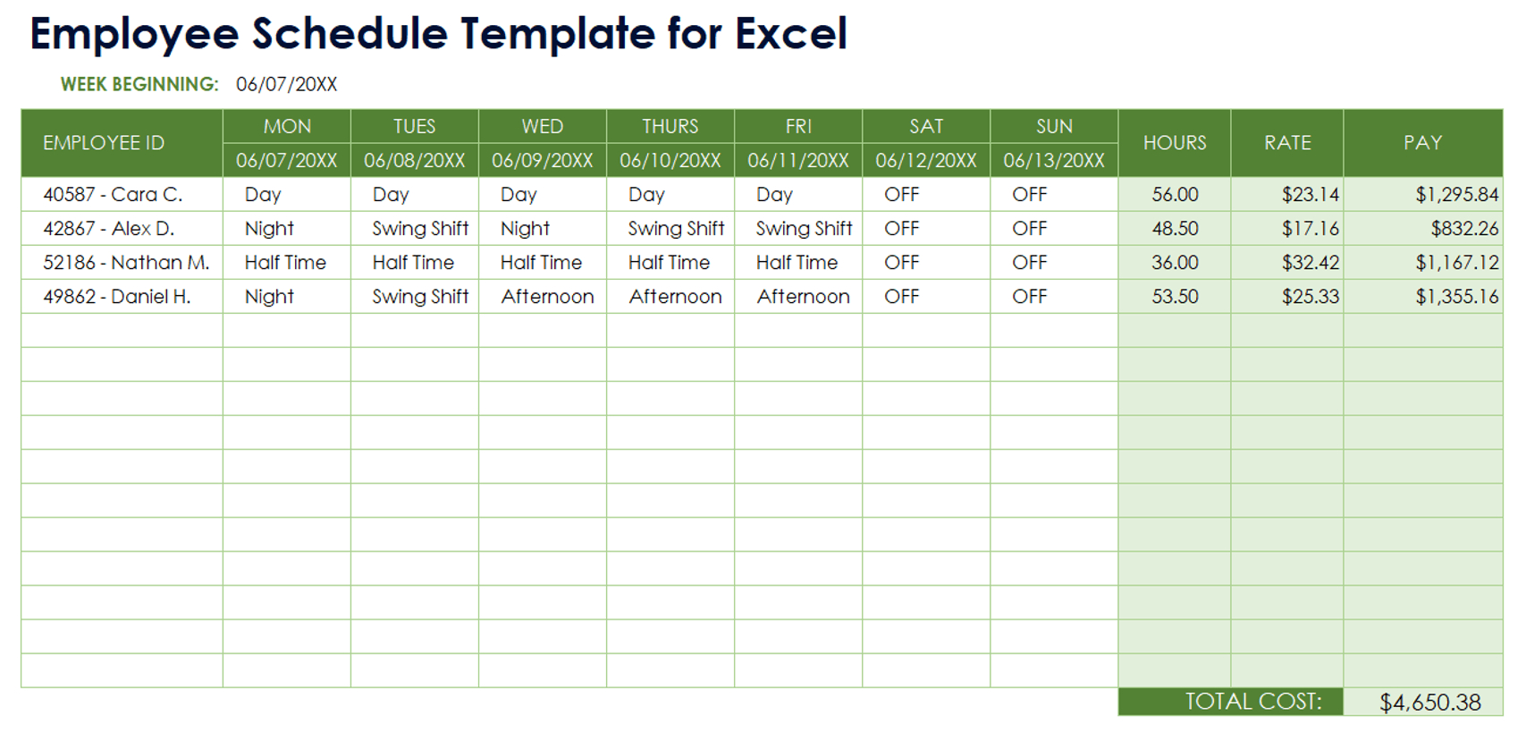 Free Work Schedule Templates For Word And Excel |Smartsheet pertaining to Free Printable Work Schedule Maker