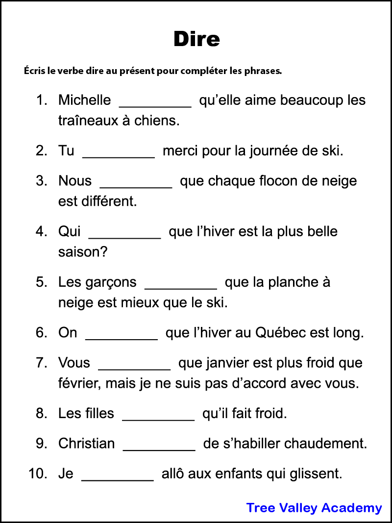 French Archives - Tree Valley Academy - Worksheets Library with Free Printable French Grammar Worksheets