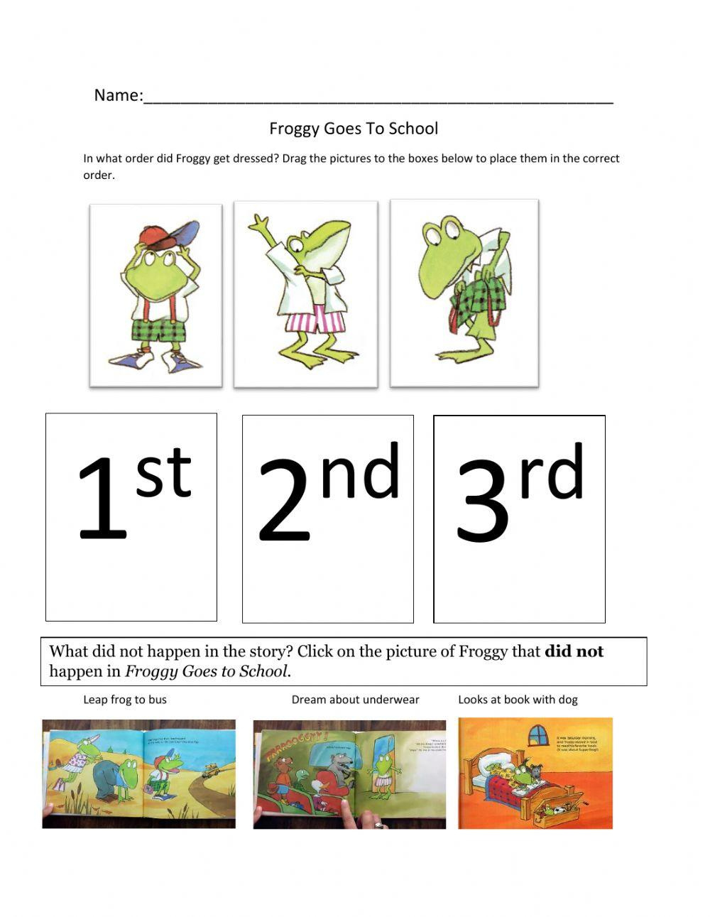 Froggy Goes To School- Comprehension Online Exercise For | Live in Froggy Goes To School Free Printables