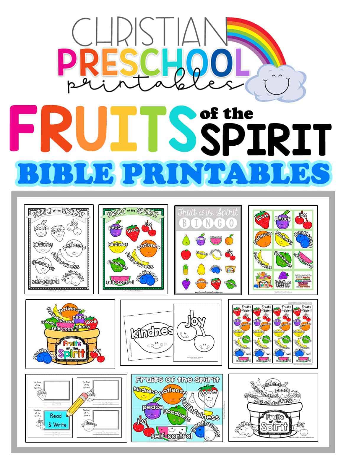 Fruit Of The Spirit Printables - Christian Preschool Printables in Fruit Of The Spirit Free Printable