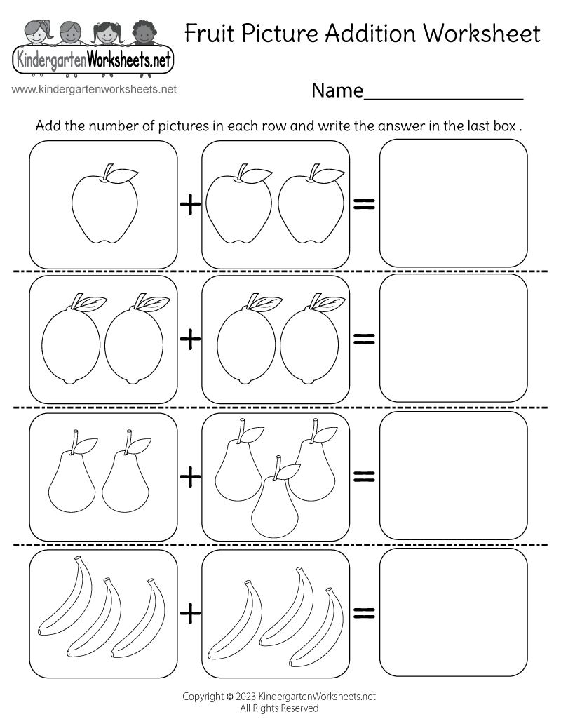 Fruit Picture Addition Worksheet - Free Printable, Digital, & Pdf for Free Printable Picture Addition Worksheets