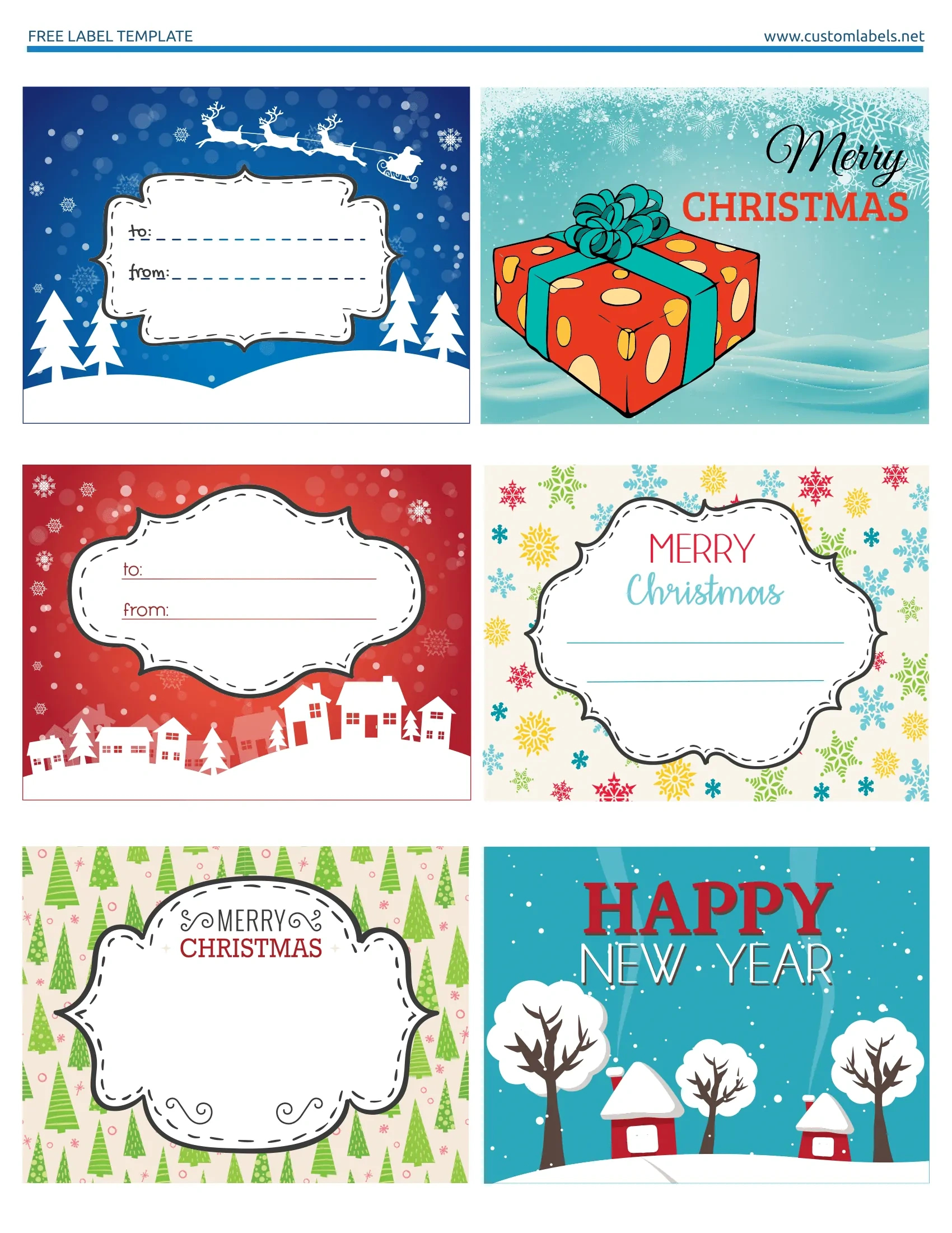 Fun And Colorful Christmas Labels - Free Printables with regard to Free Printable Christmas Tags Templates