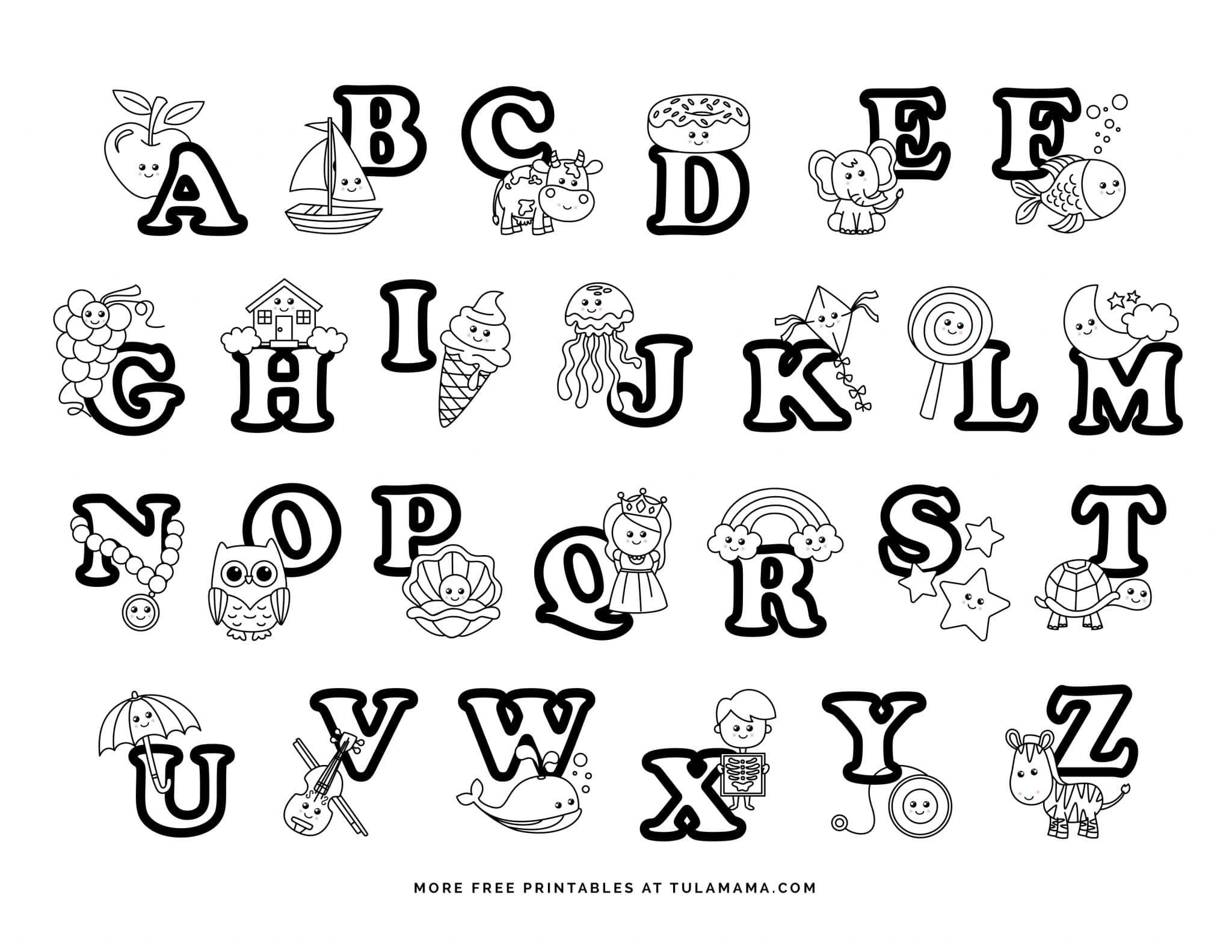 Fun And Easy To Print Abc Coloring Pages For Preschoolers pertaining to Free Alphabet Coloring Printables
