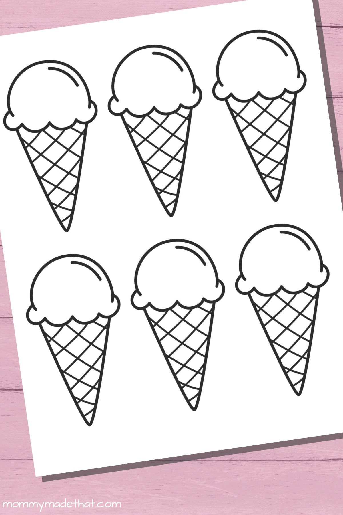 Fun Ice Cream Cone Templates For Crafts &amp;amp; Coloring inside Ice Cream Cone Template Free Printable