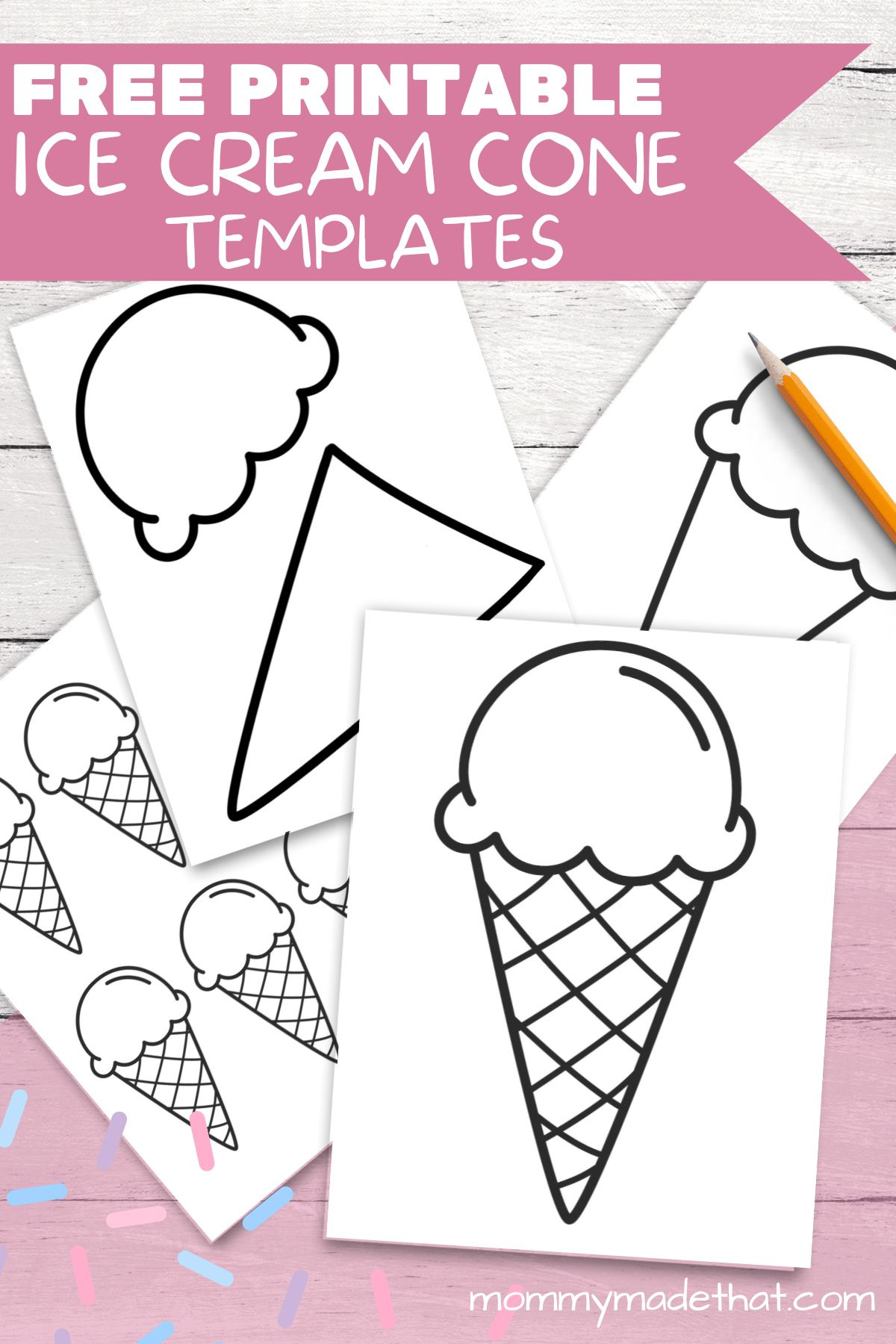 Fun Ice Cream Cone Templates For Crafts &amp;amp; Coloring within Ice Cream Cone Template Free Printable