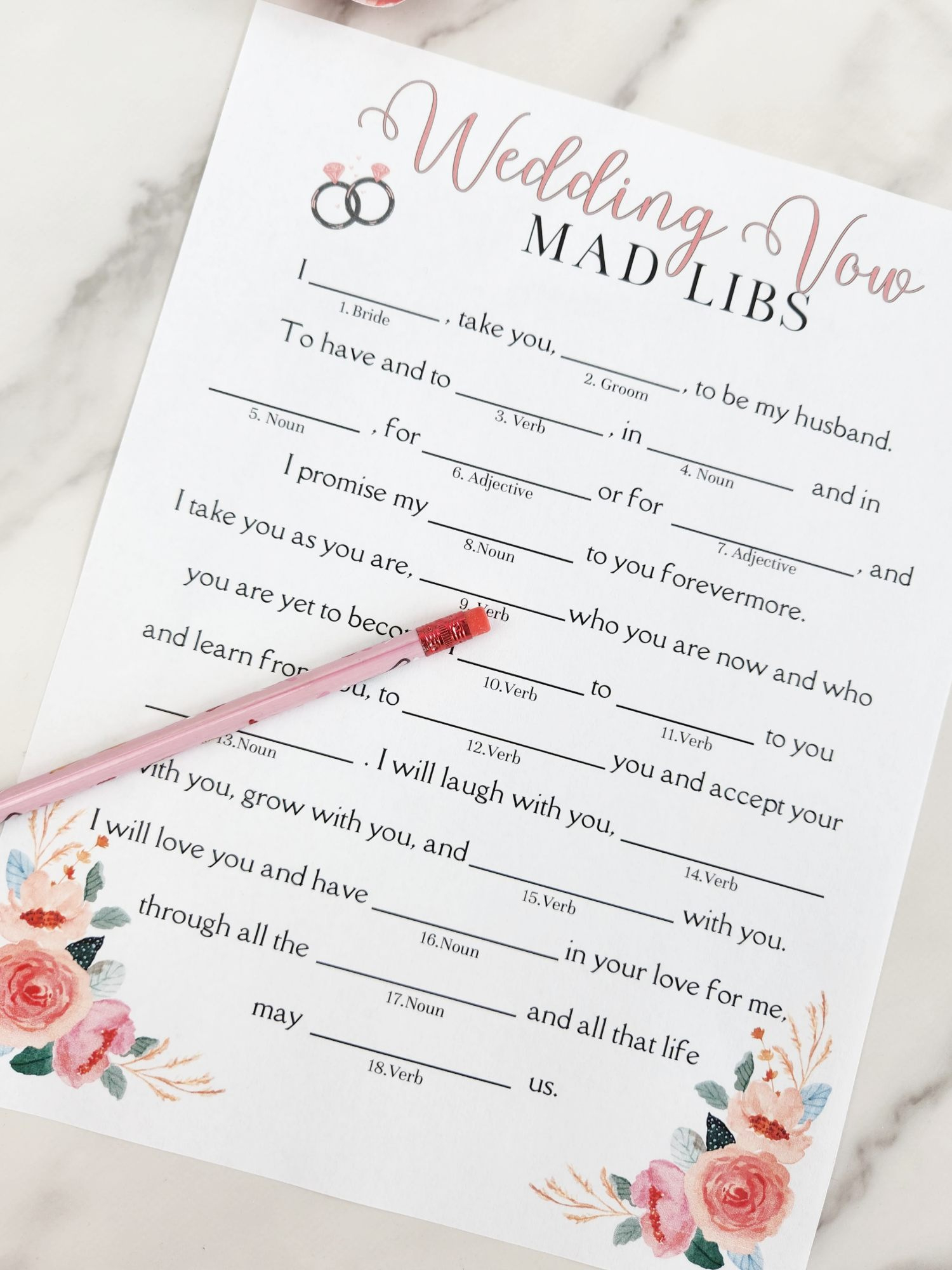Fun Mad Libs For Bridal Shower Free Printable - Leap Of Faith Crafting throughout Free Printable Wedding Mad Libs