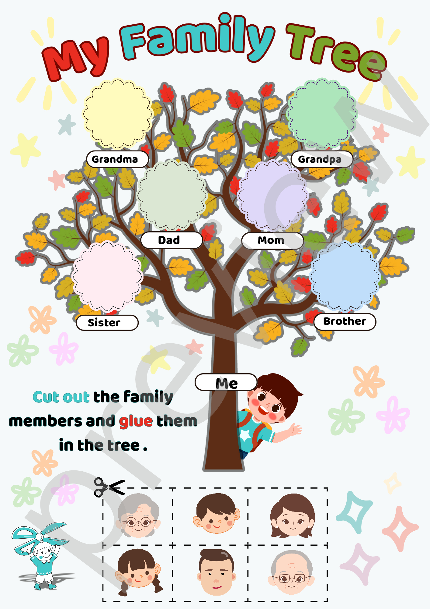 Fun Printable Family Tree Worksheet For Kids | Teaching Resources regarding My Family Tree Free Printable Worksheets