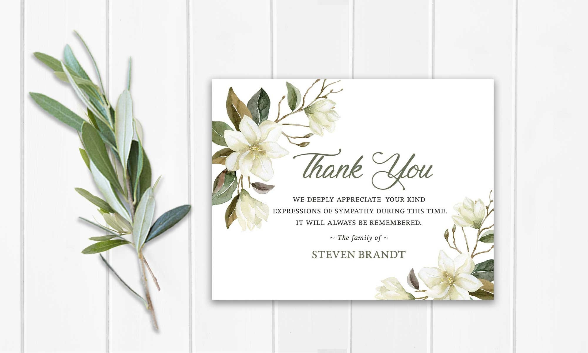 Funeral Thank You Cards | Printable Funeral Thank You Notes in Thank You Sympathy Cards Free Printable
