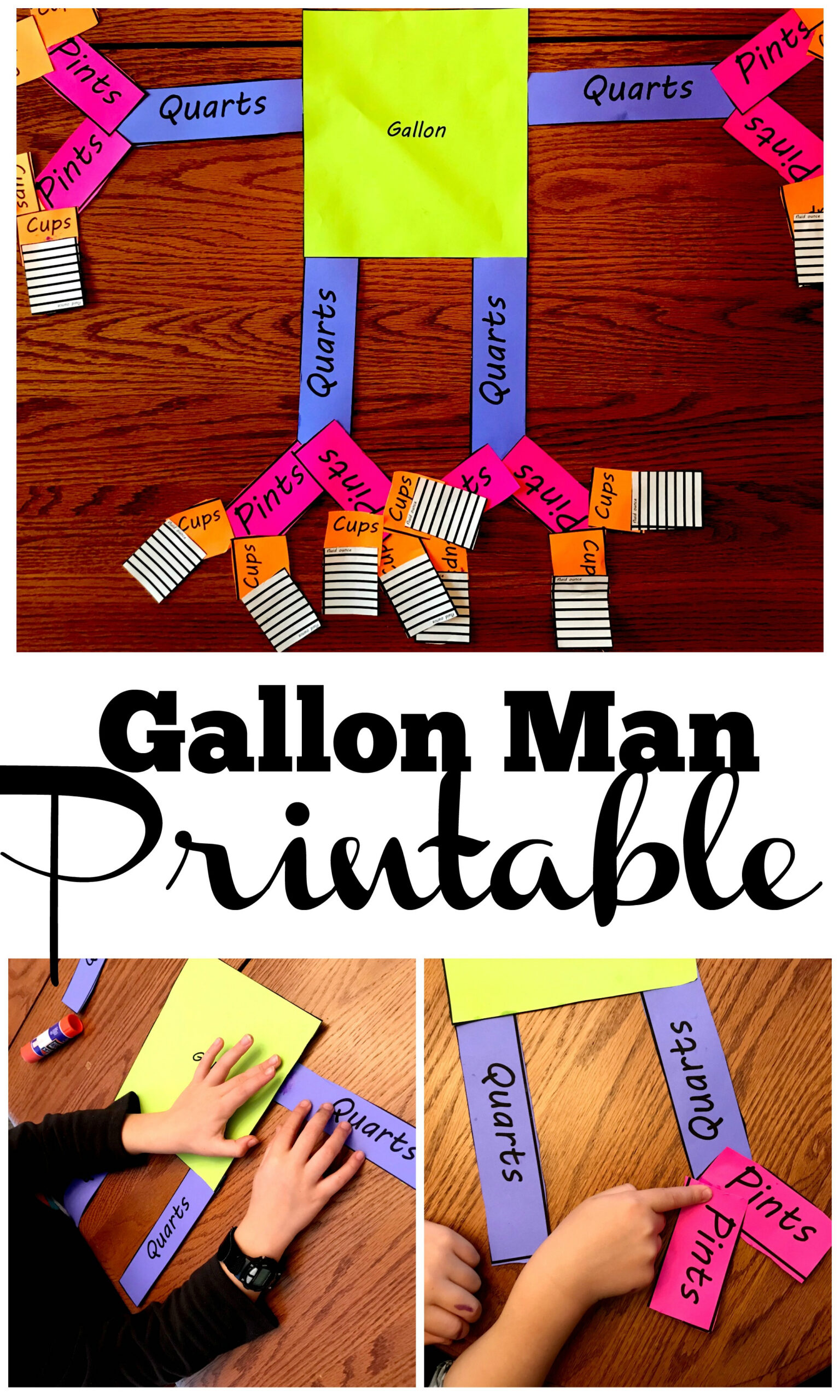 Gallon Man With Ounces Printable Activity | Free | Pdf in Gallon Bot Printable Free