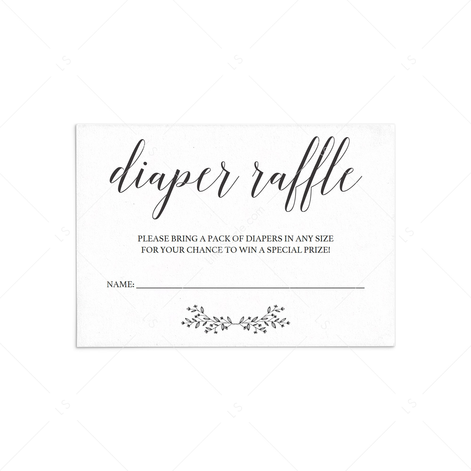 Gender Neutral Diaper Raffle Card Template | Instant Download with regard to Free Printable Diaper Raffle Sign