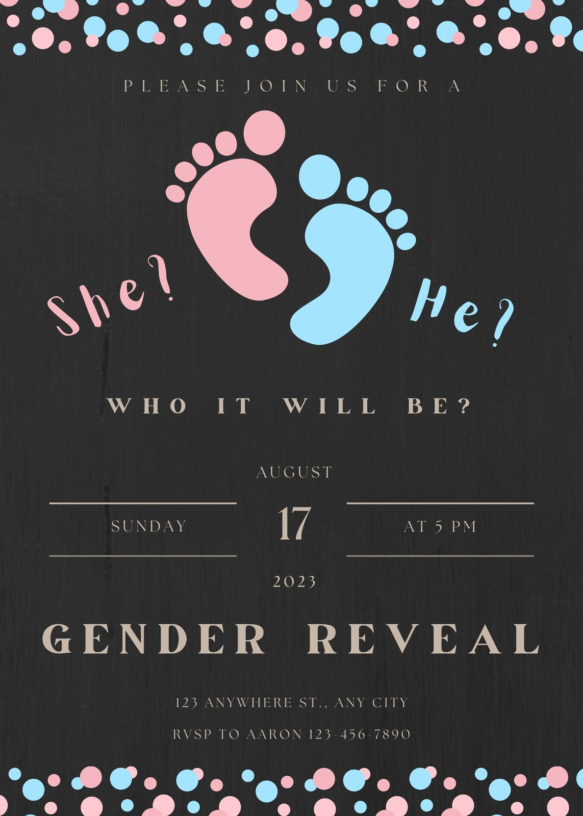 Gender Reveal Non Baby Shower Invitation Free Custom Printable with Free Printable Gender Reveal Templates