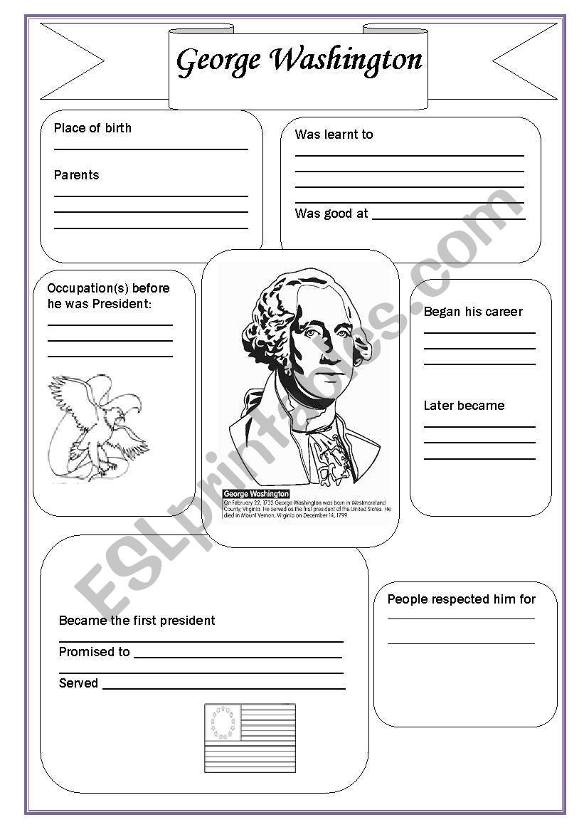 George Washington - Esl Worksheetsvetic - Worksheets Library intended for Free Printable George Washington Worksheets